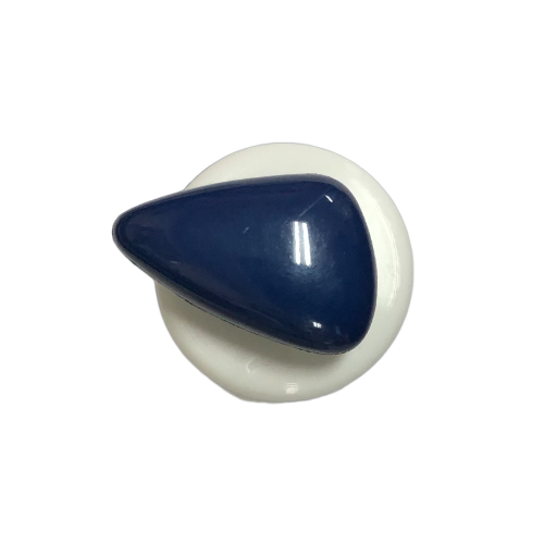 Button - 18mm Shank Shiny Triangle 89 Dark Blue