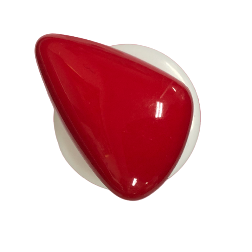 Button - 34mm Shank Shiny Triangle 23 Red