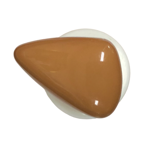 Button - 34mm Shank Shiny Triangle 56 Tan