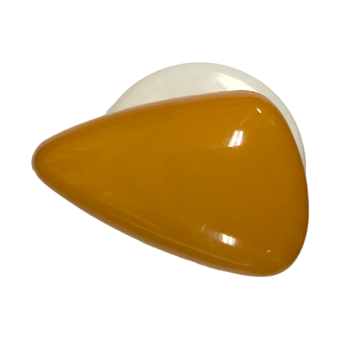 Button - 34mm Shank Shiny Triangle 63 Mustard