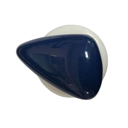 Button - 34mm Shank Shiny Triangle 89 Dark Blue
