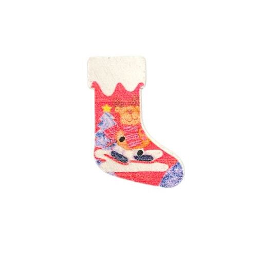 Button - 30mm Christmas Stocking Bear