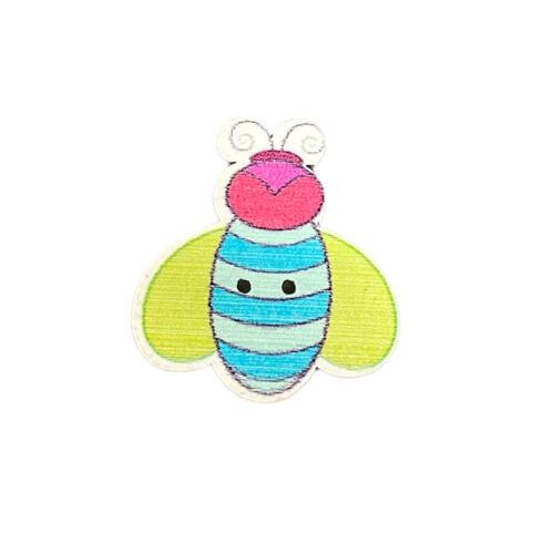 Button - 33mm Blue/Green Bug