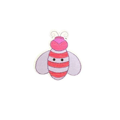 Button - 33mm Pink/Purple Bug