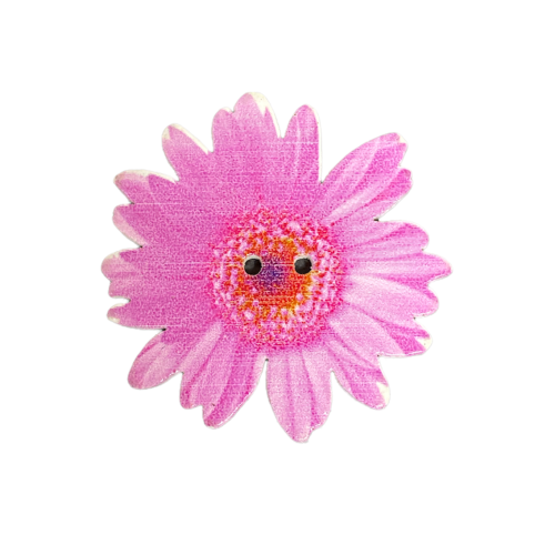 Button - 35mm Pink Flower
