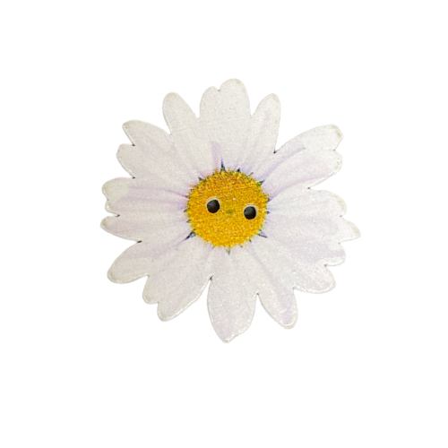 Button - 35mm White Flower
