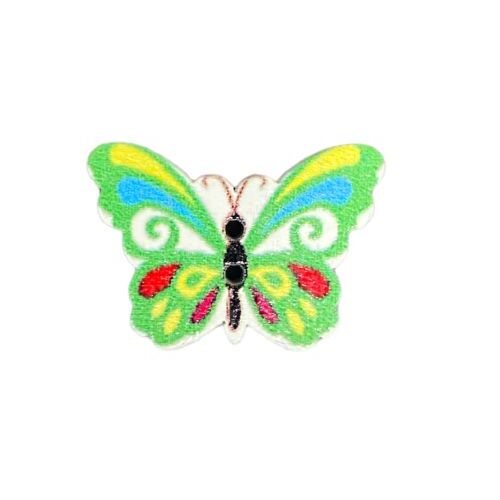 Button - 29mm Butterfly Green
