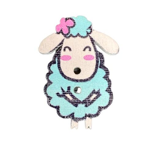 Button - 27mm Sheep Blue