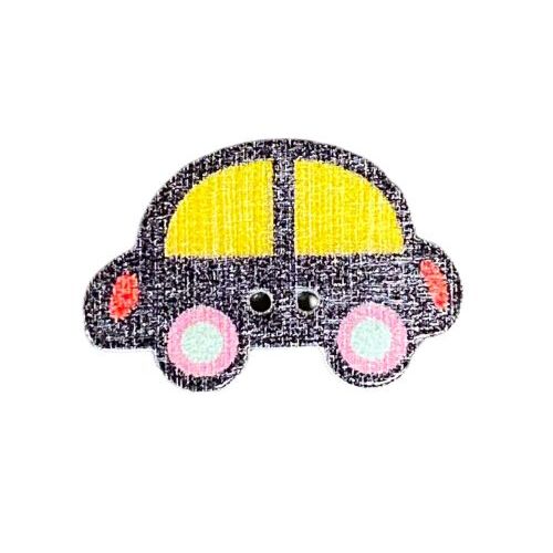 Button - 25mm Car Black