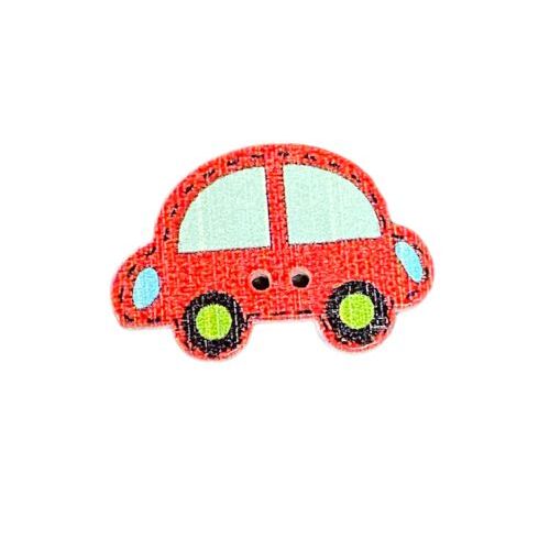 Button - 25mm Car Red
