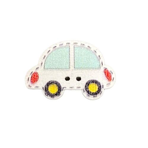Button - 25mm Car White