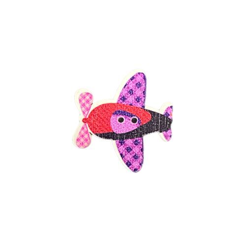 Button -  29mm Purple/Red Plane