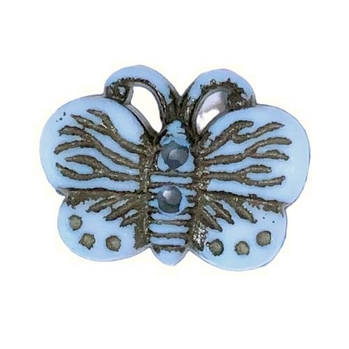 Button - 19mm Butterfly - Dusty Blue