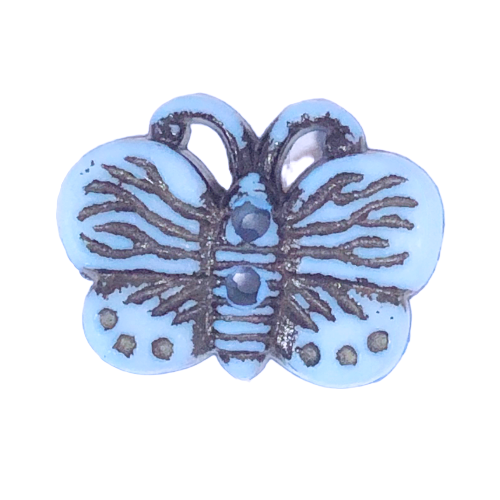 Button - 19mm Butterfly - Light Blue