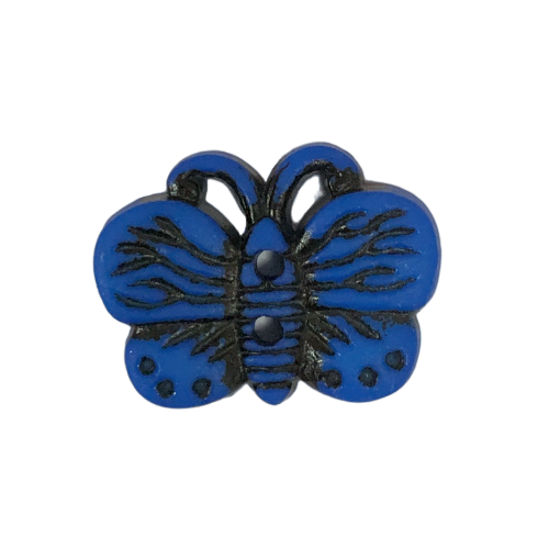 Button - 19mm Butterfly - Dark Blue