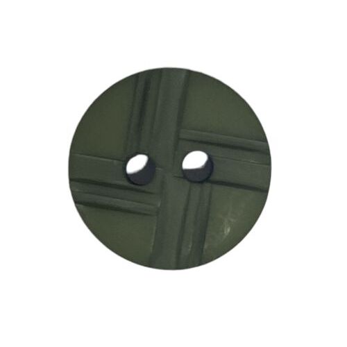 Button - 14mm Matt Cross - Olive Green