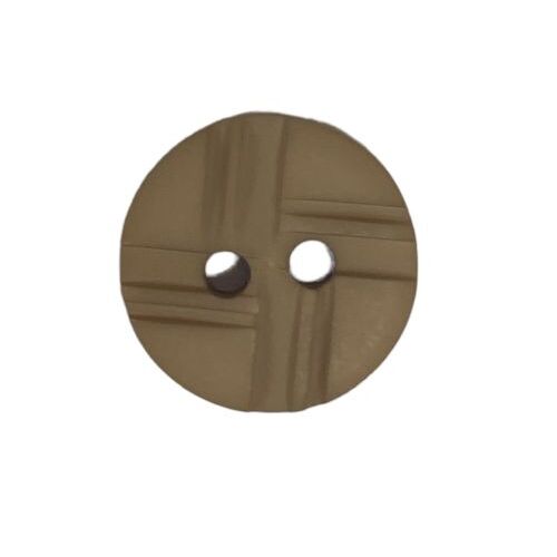 Button - 14mm Matt Cross - Brown