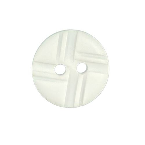 Button - 14mm Matt Cross - White