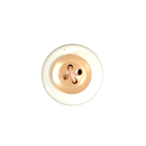 Button - 12mm 4 Hole Thick Shiny - Peach