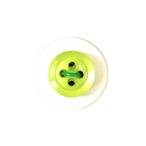 Button - 12mm 4 Hole Thick Shiny - Bright Green