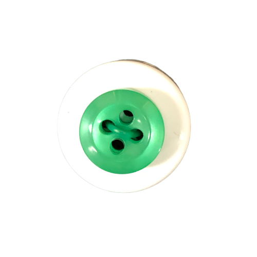 Button - 12mm 4 Hole Thick Shiny - Green