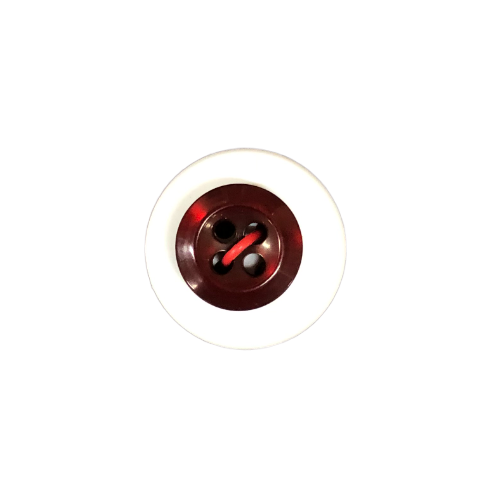 Button - 12mm 4 Hole Thick Shiny - Dark Red