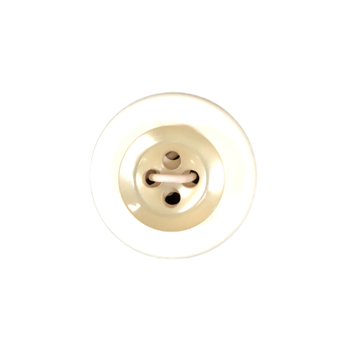 Button - 12mm 4 Hole Thick Shiny - Fawn