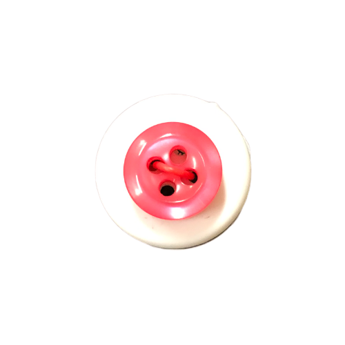 Button - 12mm 4 Hole Thick Shiny - Dark Pink