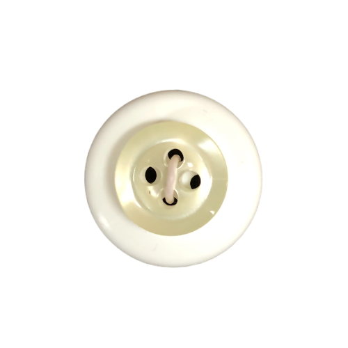 Button - 12mm 4 Hole Thick Shiny - Cream