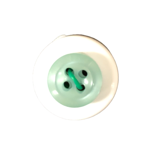 Button - 12mm 4 Hole Thick Shiny - Pale Green