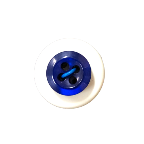 Button - 12mm 4 Hole Thick Shiny - Navy