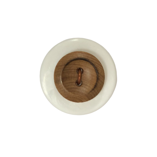 Button - 15mm 2 Hole Wood Concave Thick Rim