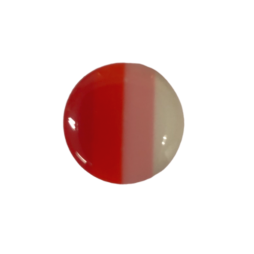 Button - 14mm Wide Striped Shank - Red