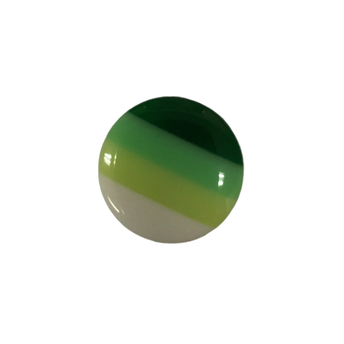 Button - 14mm Wide Striped Shank - Green