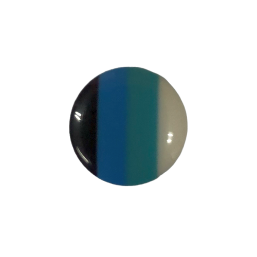 Button - 14mm Wide Striped Shank - Blue
