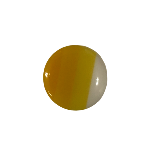 Button - 14mm Wide Striped Shank - Yellow