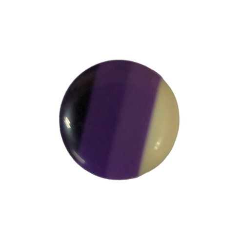 Button - 14mm Wide Striped Shank - Purple
