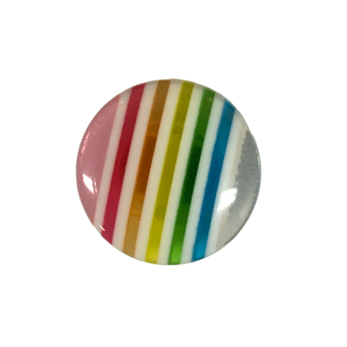 Button - 14mm Thin Striped Shank - Mulit