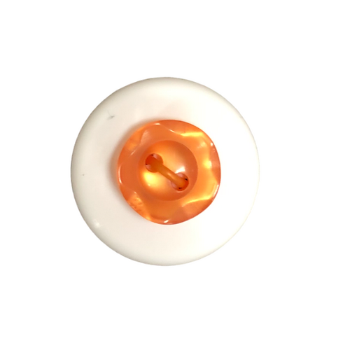 Button - 10mm  2/H Petal Edge - Orange