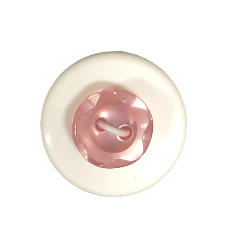 Button - 10mm  2/H Petal Edge - Dusty Rose