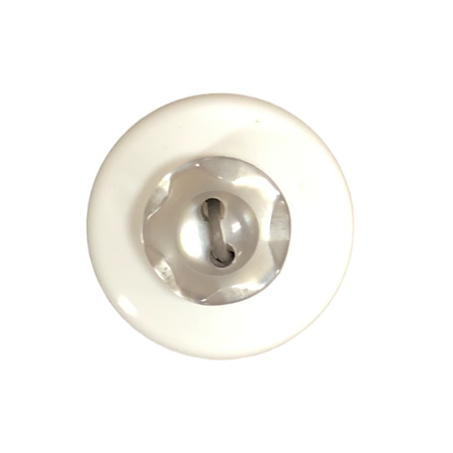 Button - 10mm  2/H Petal Edge - Grey