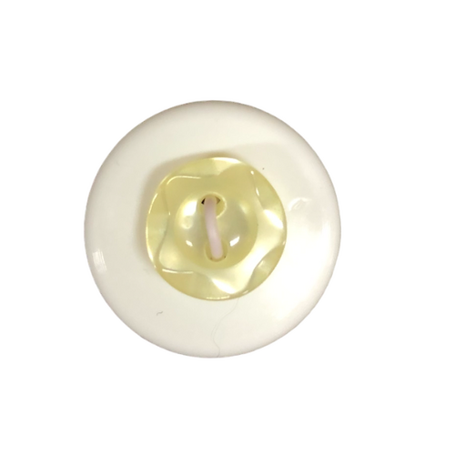 Button - 10mm  2/H Petal Edge - Lemon