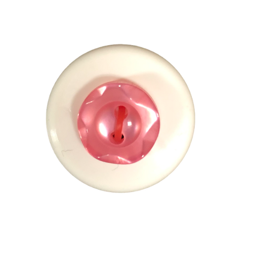 Button - 10mm  2/H Petal Edge - Pink