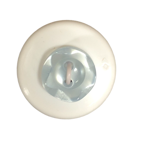 Button - 10mm  2/H Petal Edge - Ice Blue