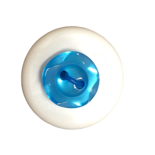 Button - 10mm  2/H Petal Edge - Blue