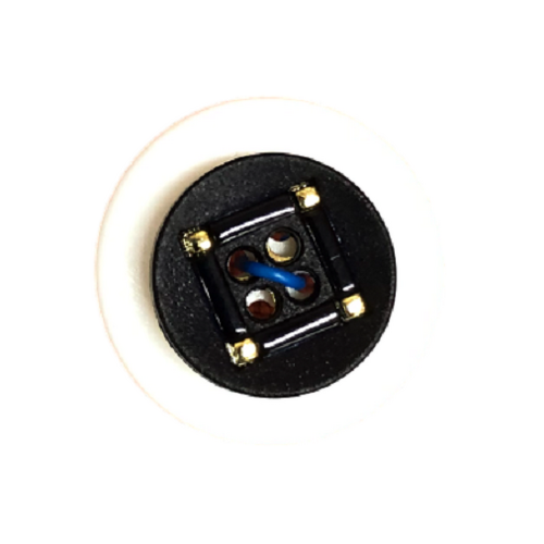 Button - 25mm Nylon Gold Square Pattern - Navy