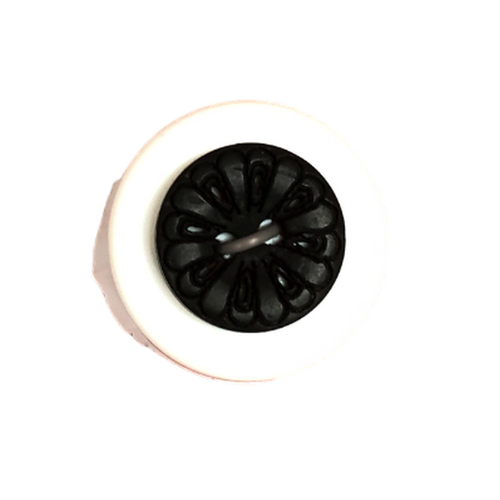 Button - 12mm Black Carved Coconut