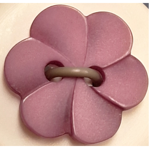 Button - 12mm Frangipani Flower Antique Mauve