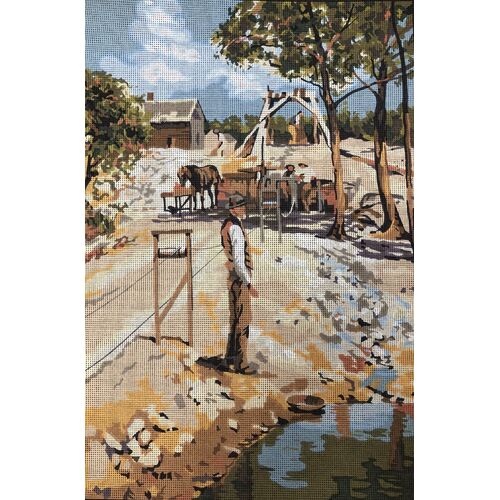 Tapestry Canvas - Mining Scene, Creswick after the Withers