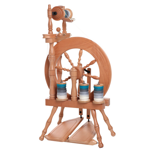 Traveller Spinning Wheel Double Treadle Single Drive Lacquered